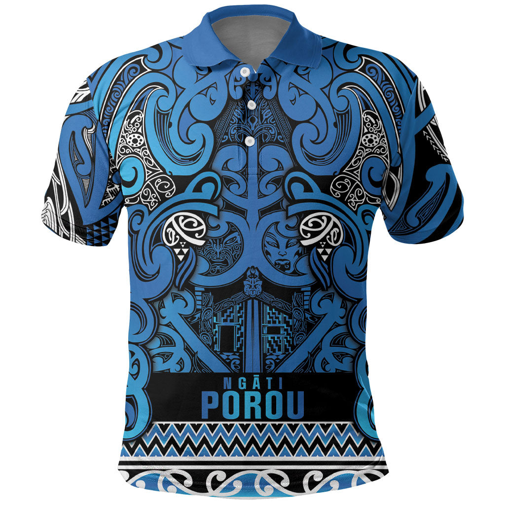 Aotearoa Iwi Ngati Porou Polo Shirt Maori Wharenui House Tribal Pattern