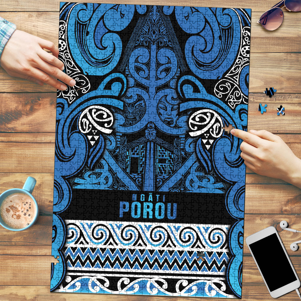 Aotearoa Iwi Ngati Porou Puzzle Maori Wharenui House Tribal Pattern