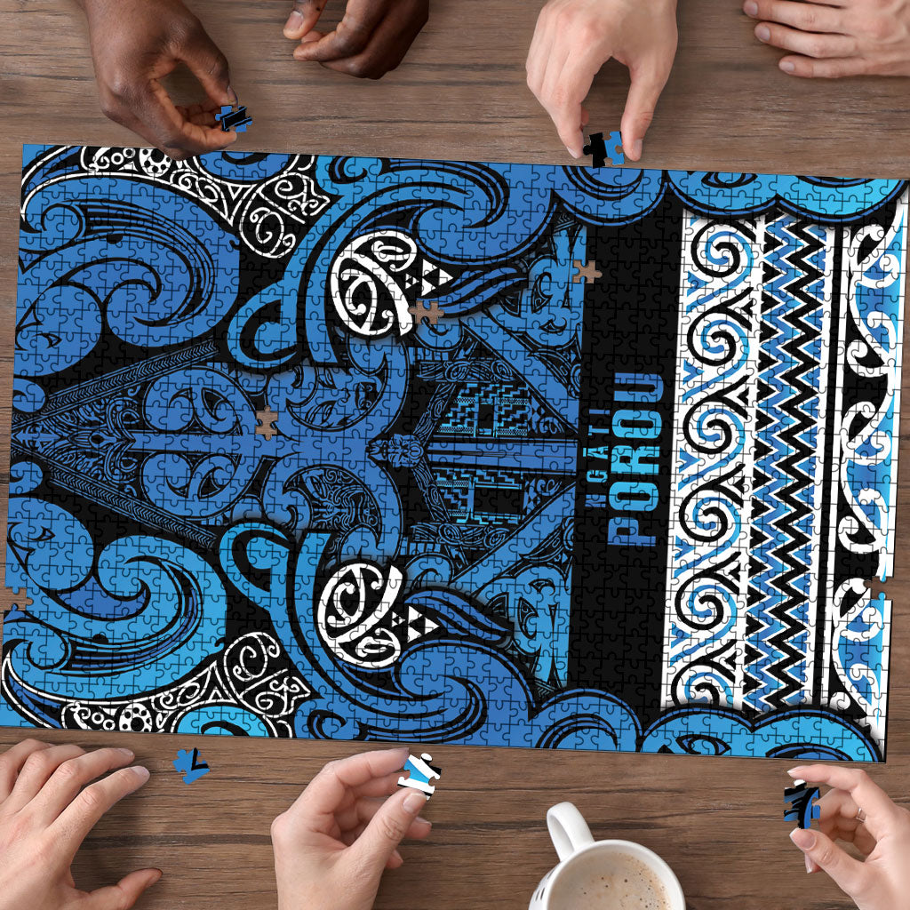 Aotearoa Iwi Ngati Porou Puzzle Maori Wharenui House Tribal Pattern