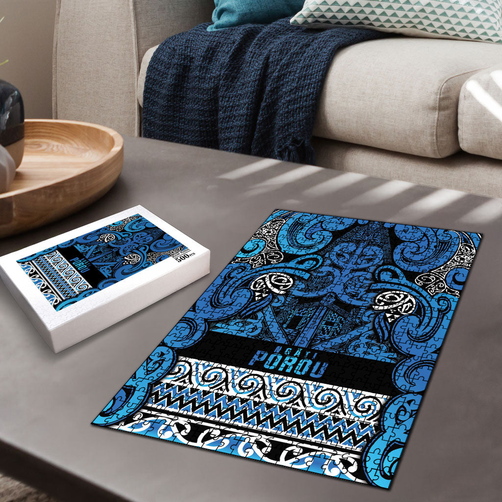 Aotearoa Iwi Ngati Porou Puzzle Maori Wharenui House Tribal Pattern