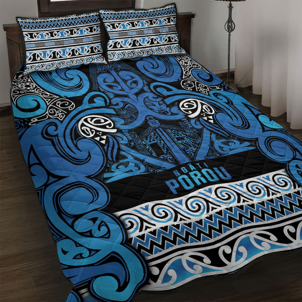 Aotearoa Iwi Ngati Porou Quilt Bed Set Maori Wharenui House Tribal Pattern