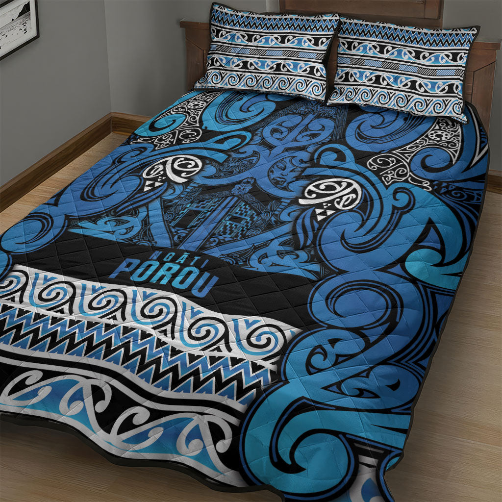 Aotearoa Iwi Ngati Porou Quilt Bed Set Maori Wharenui House Tribal Pattern