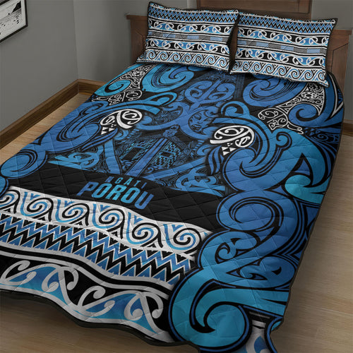 Aotearoa Iwi Ngati Porou Quilt Bed Set Maori Wharenui House Tribal Pattern