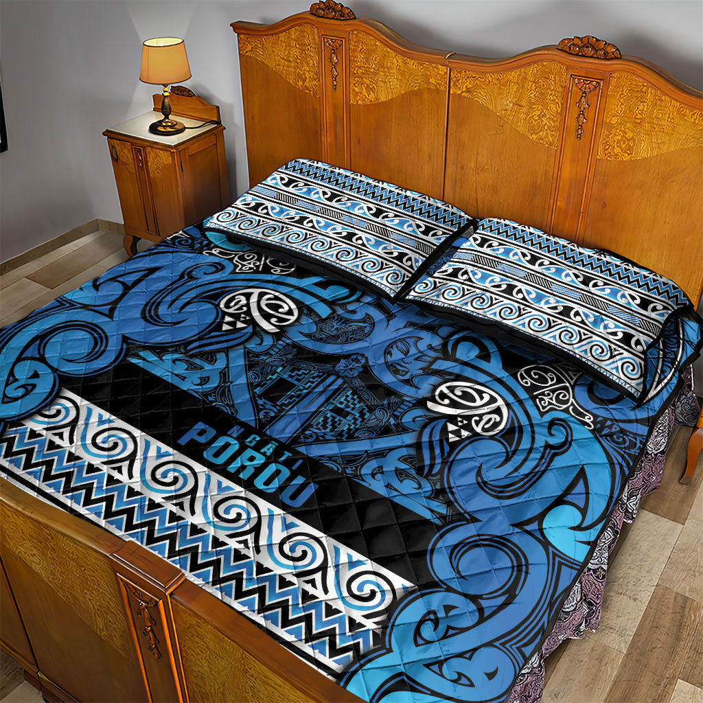 Aotearoa Iwi Ngati Porou Quilt Bed Set Maori Wharenui House Tribal Pattern