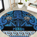 Aotearoa Iwi Ngati Porou Round Carpet Maori Wharenui House Tribal Pattern