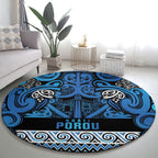 Aotearoa Iwi Ngati Porou Round Carpet Maori Wharenui House Tribal Pattern