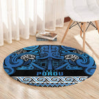 Aotearoa Iwi Ngati Porou Round Carpet Maori Wharenui House Tribal Pattern