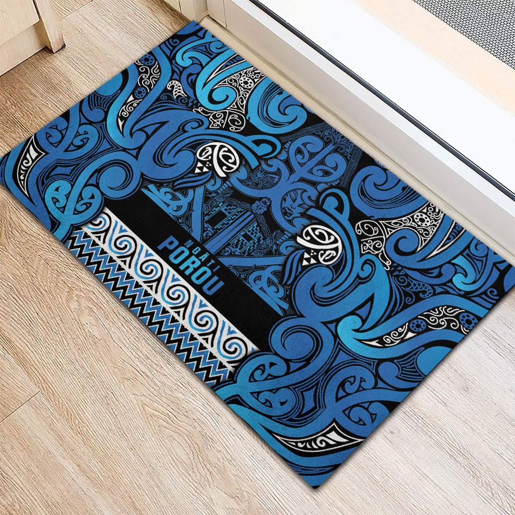 Aotearoa Iwi Ngati Porou Rubber Doormat Maori Wharenui House Tribal Pattern