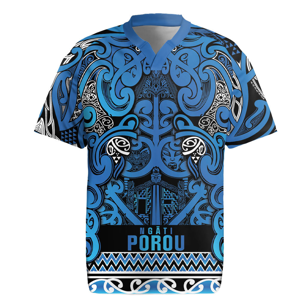Aotearoa Iwi Ngati Porou Rugby Jersey Maori Wharenui House Tribal Pattern
