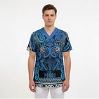Aotearoa Iwi Ngati Porou Scrub Top Maori Wharenui House Tribal Pattern