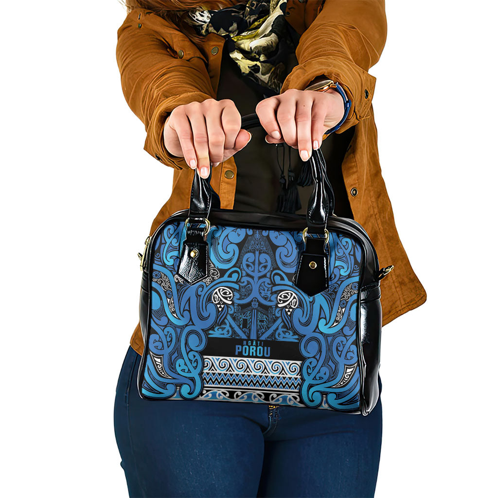 Aotearoa Iwi Ngati Porou Shoulder Handbag Maori Wharenui House Tribal Pattern