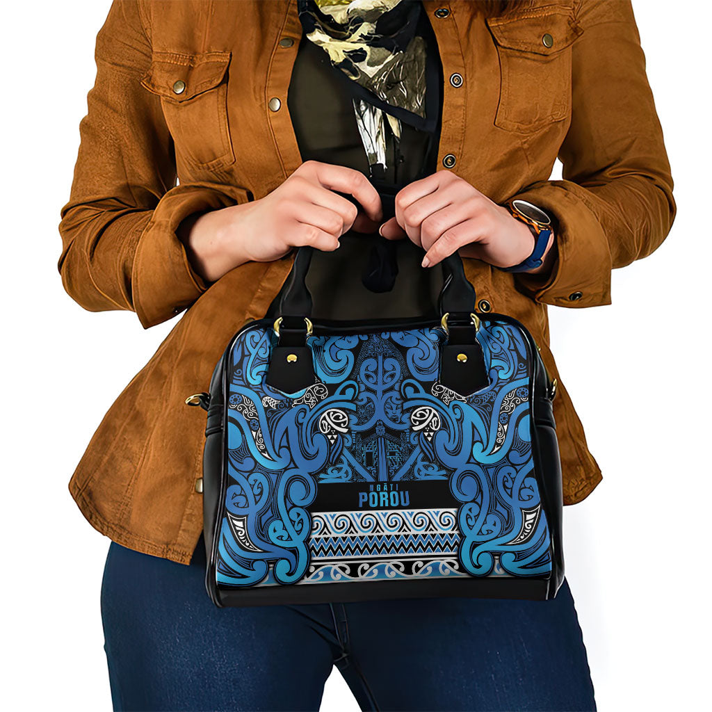 Aotearoa Iwi Ngati Porou Shoulder Handbag Maori Wharenui House Tribal Pattern