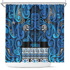 Aotearoa Iwi Ngati Porou Shower Curtain Maori Wharenui House Tribal Pattern