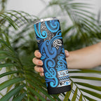 Aotearoa Iwi Ngati Porou Skinny Tumbler Maori Wharenui House Tribal Pattern