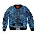 Aotearoa Iwi Ngati Porou Sleeve Zip Bomber Jacket Maori Wharenui House Tribal Pattern