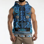 Aotearoa Iwi Ngati Porou Sleeveless Hoodie Maori Wharenui House Tribal Pattern