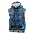 Aotearoa Iwi Ngati Porou Sleeveless Zip Hoodie Maori Wharenui House Tribal Pattern
