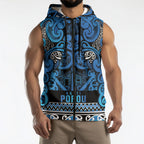 Aotearoa Iwi Ngati Porou Sleeveless Zip Hoodie Maori Wharenui House Tribal Pattern