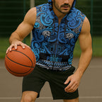Aotearoa Iwi Ngati Porou Sleeveless Zip Hoodie Maori Wharenui House Tribal Pattern