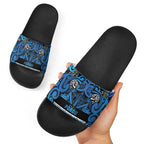 Aotearoa Iwi Ngati Porou Slide Sandals Maori Wharenui House Tribal Pattern