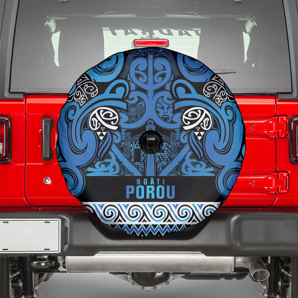 Aotearoa Iwi Ngati Porou Spare Tire Cover Maori Wharenui House Tribal Pattern