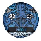 Aotearoa Iwi Ngati Porou Spare Tire Cover Maori Wharenui House Tribal Pattern