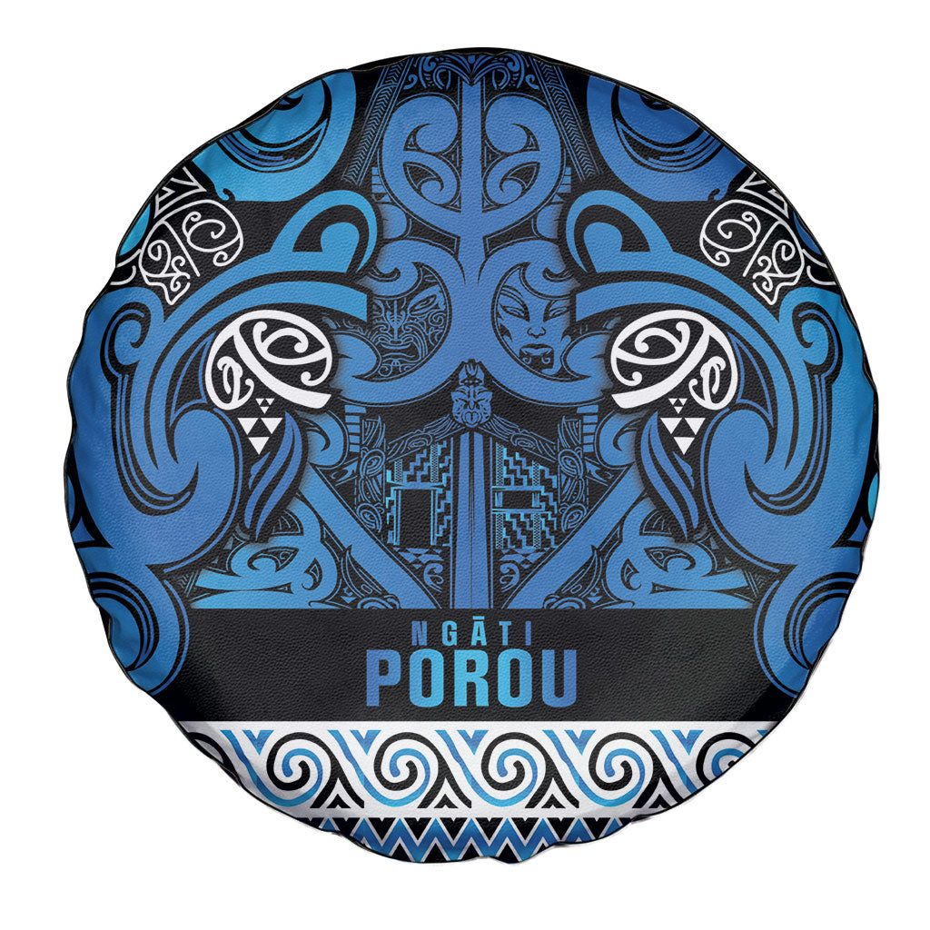 Aotearoa Iwi Ngati Porou Spare Tire Cover Maori Wharenui House Tribal Pattern