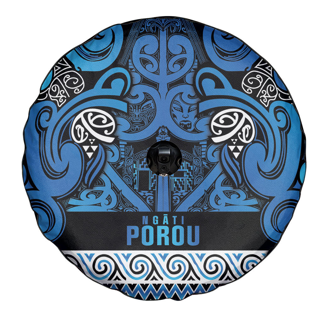 Aotearoa Iwi Ngati Porou Spare Tire Cover Maori Wharenui House Tribal Pattern