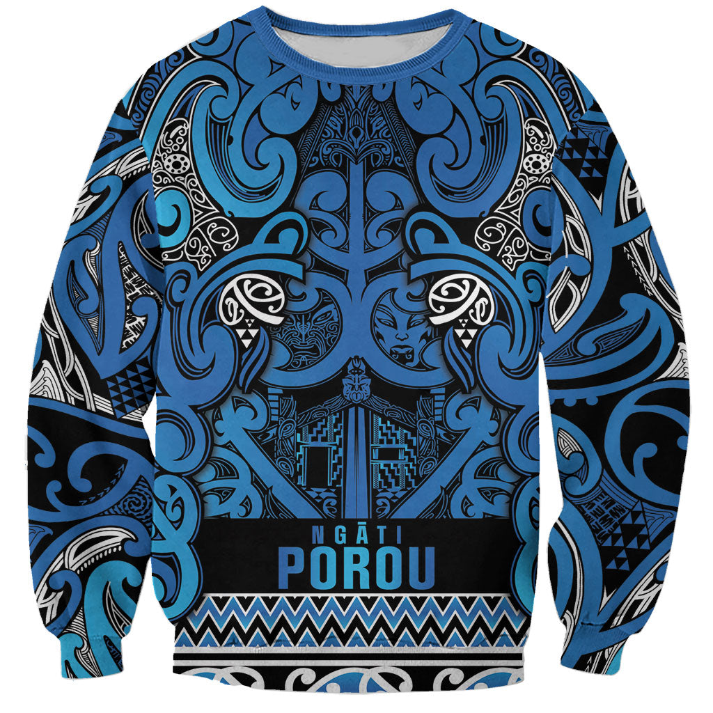 Aotearoa Iwi Ngati Porou Sweatshirt Maori Wharenui House Tribal Pattern