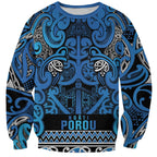 Aotearoa Iwi Ngati Porou Sweatshirt Maori Wharenui House Tribal Pattern