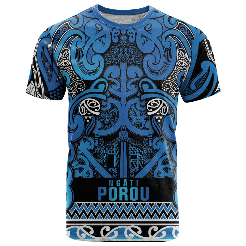 Aotearoa Iwi Ngati Porou T Shirt Maori Wharenui House Tribal Pattern
