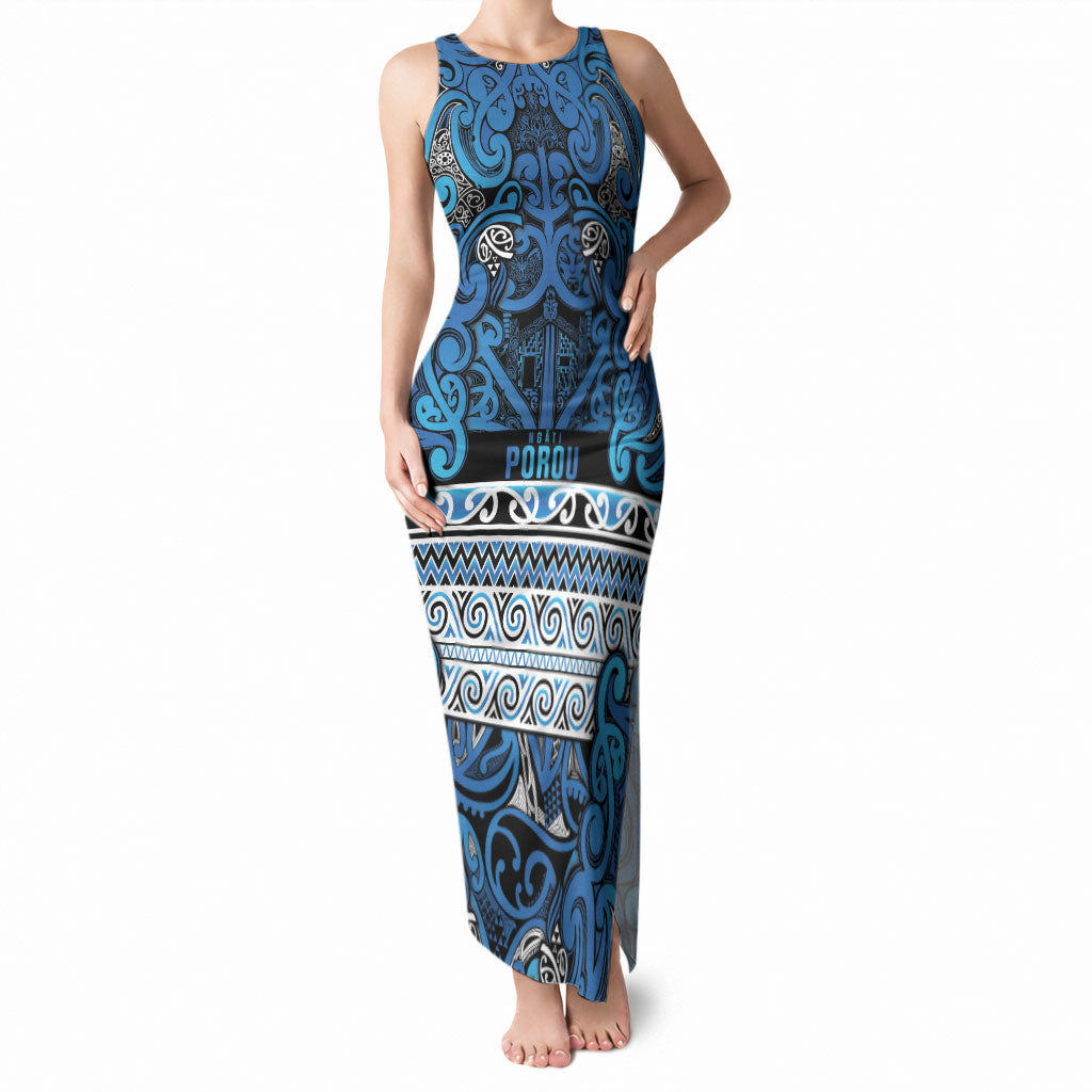 Aotearoa Iwi Ngati Porou Tank Maxi Dress Maori Wharenui House Tribal Pattern