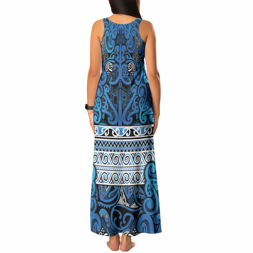 Aotearoa Iwi Ngati Porou Tank Maxi Dress Maori Wharenui House Tribal Pattern