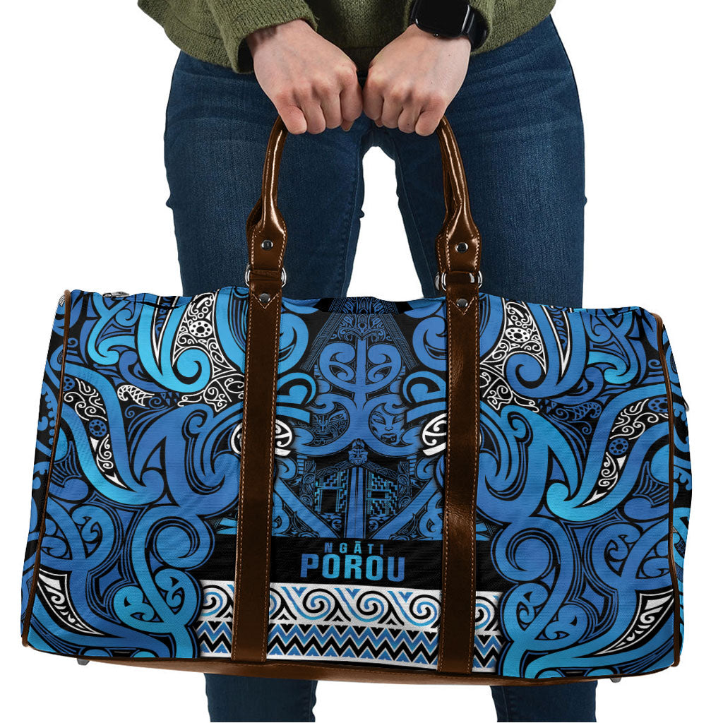 Aotearoa Iwi Ngati Porou Travel Bag Maori Wharenui House Tribal Pattern