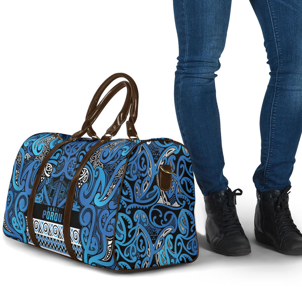 Aotearoa Iwi Ngati Porou Travel Bag Maori Wharenui House Tribal Pattern