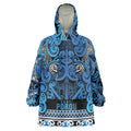 Aotearoa Iwi Ngati Porou Wearable Blanket Hoodie Maori Wharenui House Tribal Pattern