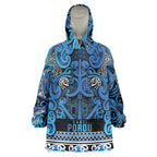 Aotearoa Iwi Ngati Porou Wearable Blanket Hoodie Maori Wharenui House Tribal Pattern
