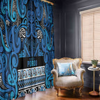 Aotearoa Iwi Ngati Porou Window Curtain Maori Wharenui House Tribal Pattern