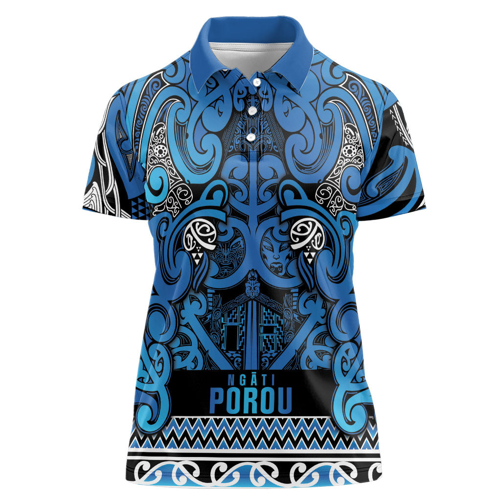 Aotearoa Iwi Ngati Porou Women Polo Shirt Maori Wharenui House Tribal Pattern