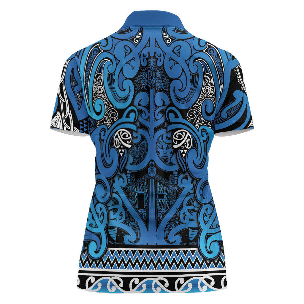 Aotearoa Iwi Ngati Porou Women Polo Shirt Maori Wharenui House Tribal Pattern