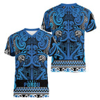 Aotearoa Iwi Ngati Porou Women V-Neck T-Shirt Maori Wharenui House Tribal Pattern