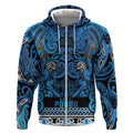 Aotearoa Iwi Ngati Porou Zip Hoodie Maori Wharenui House Tribal Pattern