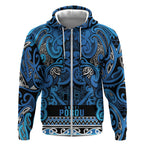Aotearoa Iwi Ngati Porou Zip Hoodie Maori Wharenui House Tribal Pattern