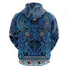 Aotearoa Iwi Ngati Porou Zip Hoodie Maori Wharenui House Tribal Pattern