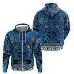 Aotearoa Iwi Ngati Porou Zip Hoodie Maori Wharenui House Tribal Pattern