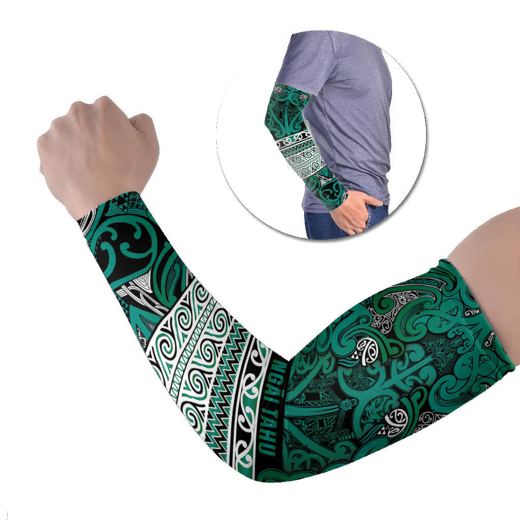 Aotearoa Iwi Ngai Tahu Arm Sleeves Maori Wharenui House Tribal Pattern