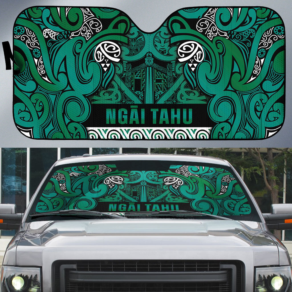 Aotearoa Iwi Ngai Tahu Auto Sun Shade Maori Wharenui House Tribal Pattern