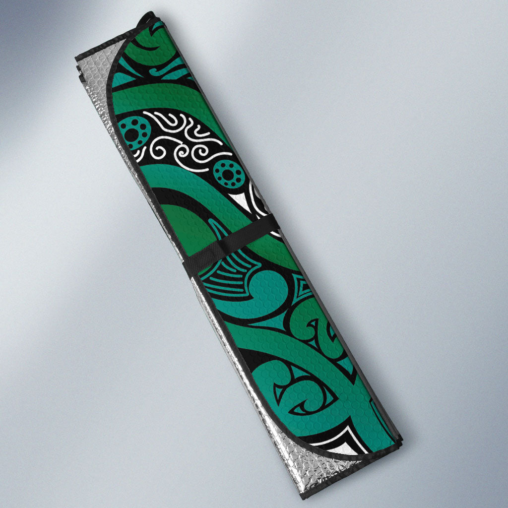 Aotearoa Iwi Ngai Tahu Auto Sun Shade Maori Wharenui House Tribal Pattern