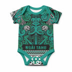 Aotearoa Iwi Ngai Tahu Baby Onesie Maori Wharenui House Tribal Pattern