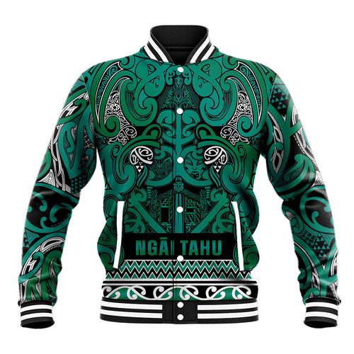 Aotearoa Iwi Ngai Tahu Baseball Jacket Maori Wharenui House Tribal Pattern